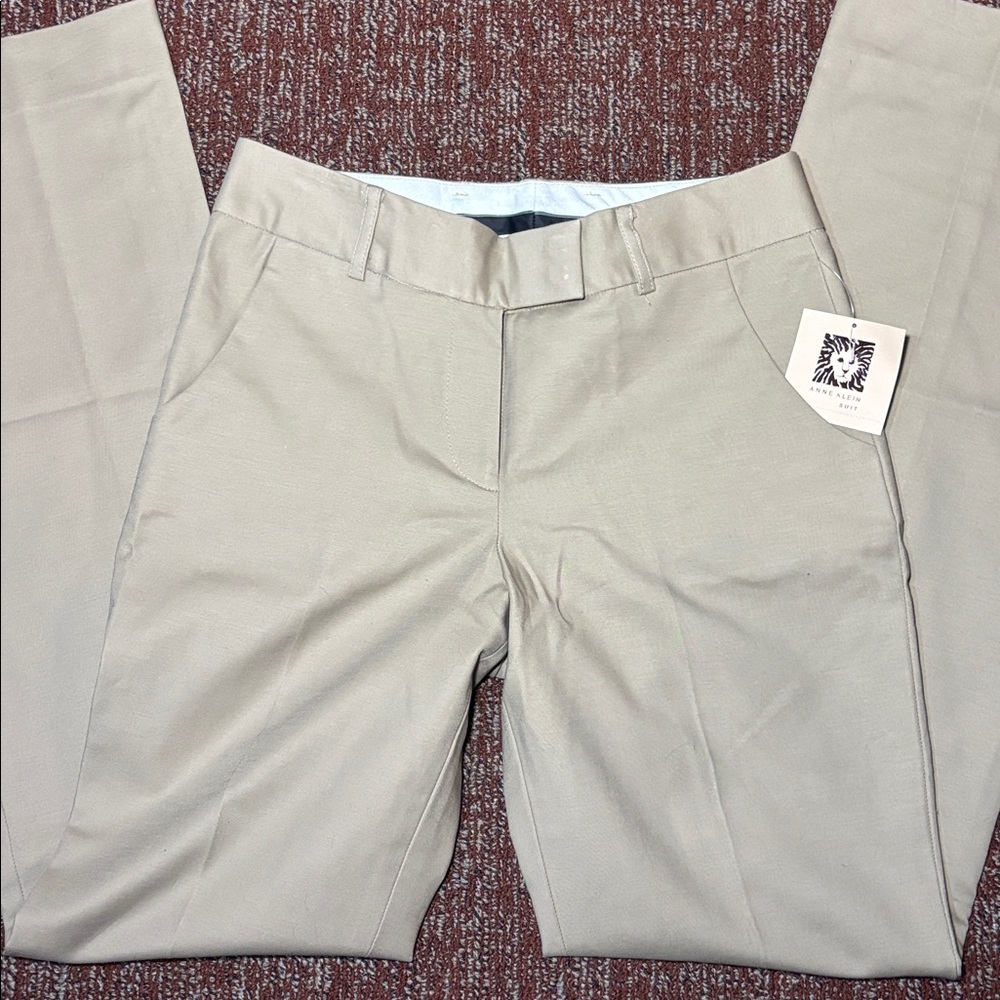 Anne Klein suit  khaki boot cut cotton suit trousers designer workwear women’s 0